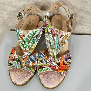 L'artiste by Spring Step‎ Calpie City Sandals Heels Size 38 US 8 Floral Shoe
